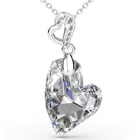 Destiny Amora Drop Heart Necklace with Swarovski Crystals