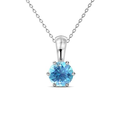 Destiny Aquamarine Necklace with Swarovski Crystal
