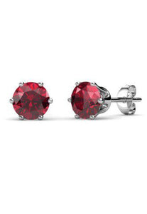 Destiny Birthstone January/Garnet Earrings with Swarovski Crystals in a Macaroon case