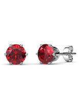 Load image into Gallery viewer, Destiny Birthstone July/Ruby Earrings with Swarovski Crystals in a Macaroon case