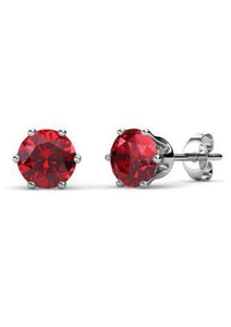 Destiny Birthstone July/Ruby Earrings with Swarovski Crystals in a Macaroon case
