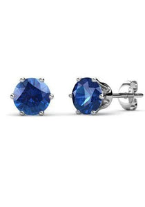 Destiny Birthstone September/Sapphire Earrings with Swarovski Crystals in a Macaroon case
