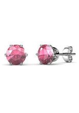 Load image into Gallery viewer, Destiny Birthstone October/Pink Tourmaline Earrings with Swarovski Crystals in a Macaroon case