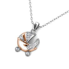 Load image into Gallery viewer, Destiny 925 Sterling Silver Pram Necklace with Swarovski Crystals