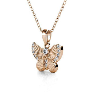 Destiny Butterfly wish necklace with Swarovski Crystals - Rose