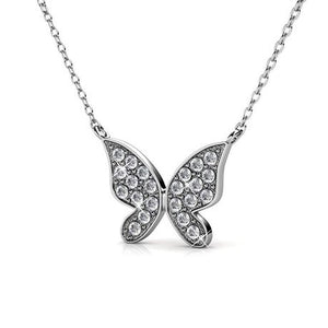 The Destiny Butterfly Hope necklace with Swarovski Crystals - White