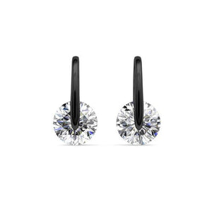 Destiny Hailey Earrings with Swarovski Crystals - Dark Grey