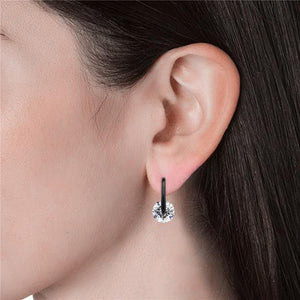 Destiny Hailey Earrings with Swarovski Crystals - Dark Grey