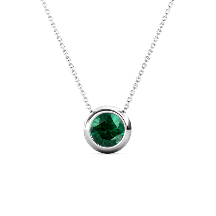 Destiny Moon May/Emerald Birthstone Necklace with Swarovski Crystals