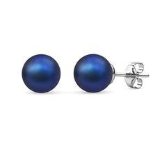 Load image into Gallery viewer, Destiny Pearl Earring &amp; Necklace Set with Swarovski Pearls - Dark Blue