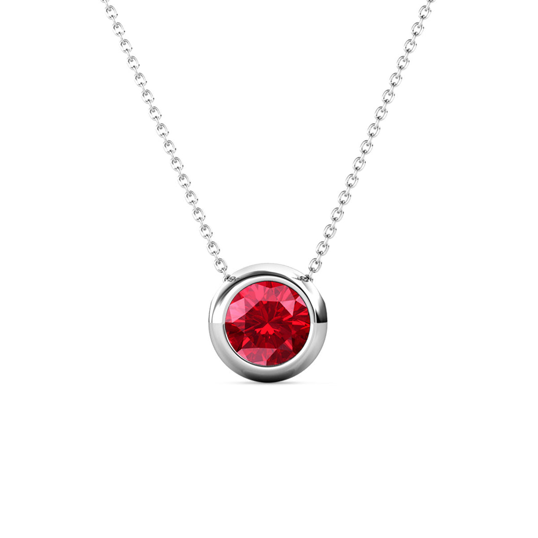 Destiny Moon July/Ruby Birthstone Necklace with Swarovski Crystals