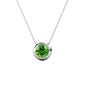 Destiny Moon August/Peridot Birthstone Necklace with Swarovski Crystals