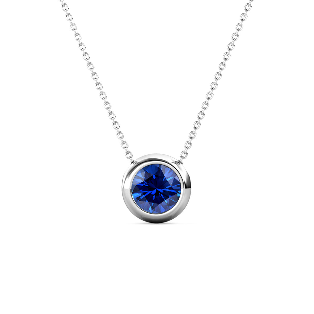 Destiny Moon September/Sapphire Birthstone Necklace with Swarovski Crystal