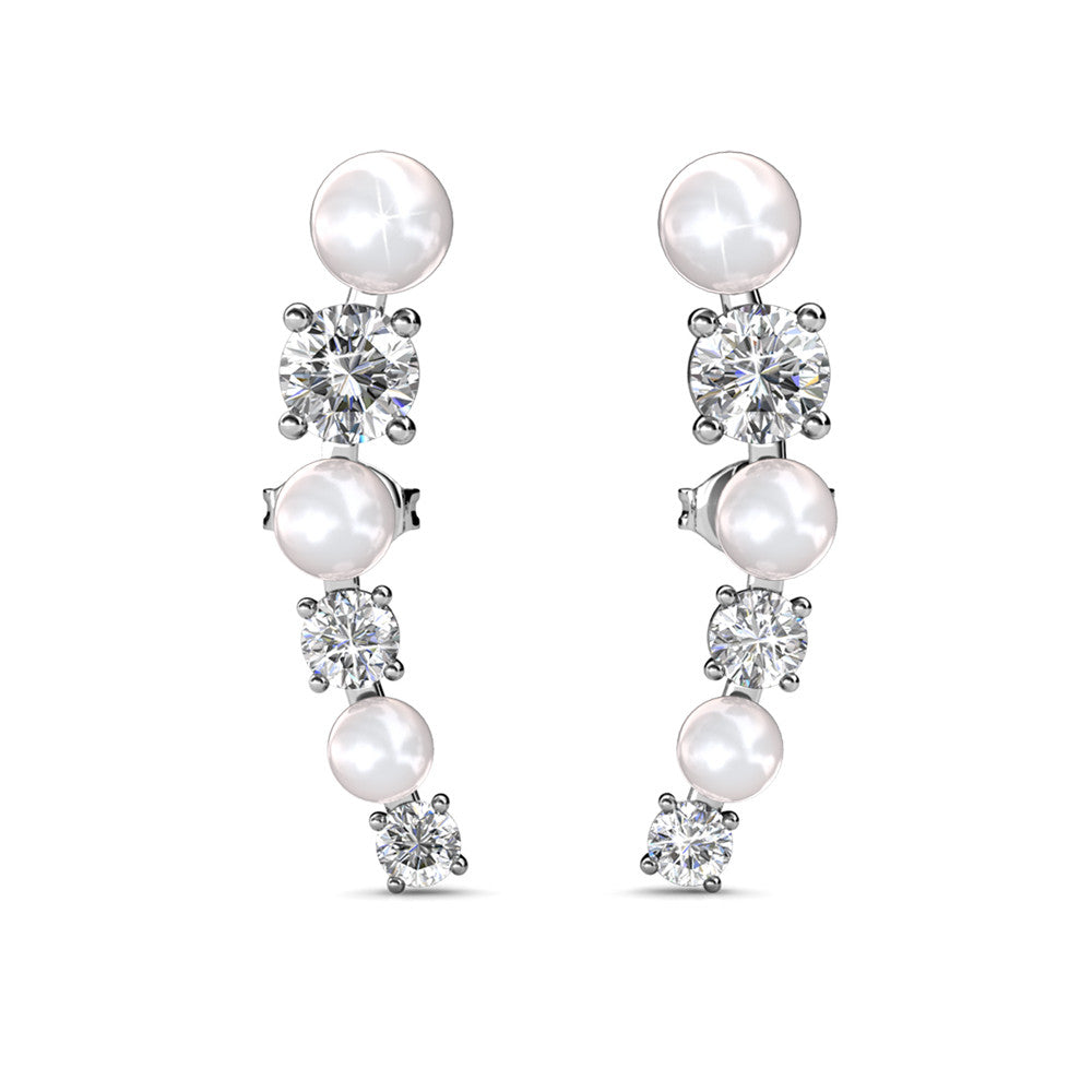 Destiny Ariana Earring with Swarovski Crystal - White