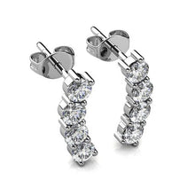 Load image into Gallery viewer, Destiny Ellie Earring with Swarovski Crystal - Silver