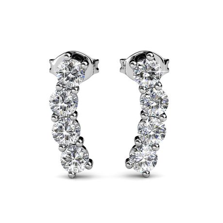 Destiny Ellie Earring with Swarovski Crystal - Silver