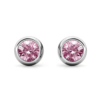 Load image into Gallery viewer, Destiny Moon October/Pink Tourmaline Birthstone Earrings with Swarovski Crystals in a Macaroon case