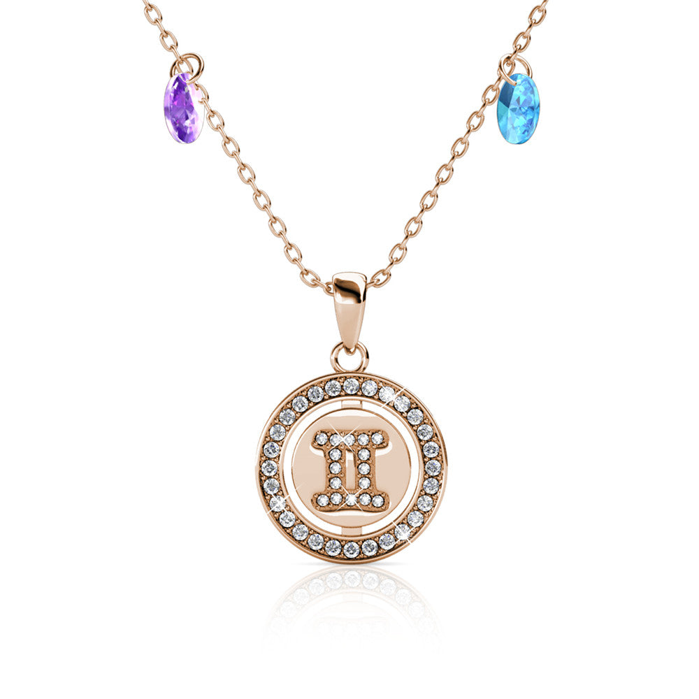 Destiny Gemini Zodiac Necklace with Swarovski Crystals