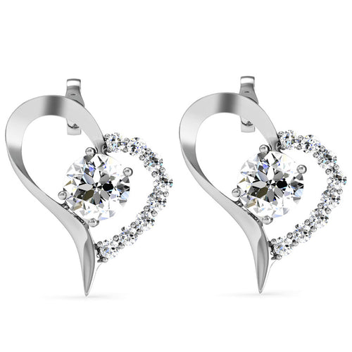 Destiny Heart Earrings with Swarovski Crystals