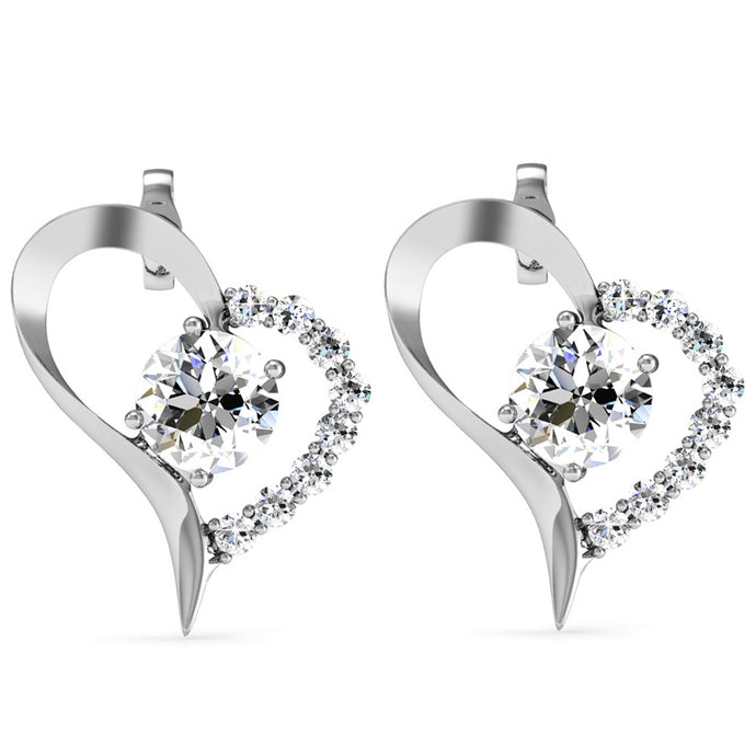 Destiny Heart Earrings with Swarovski Crystals