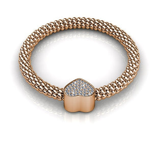 Destiny Jewellery Heart Bracelet embellished with Swarovski Crystals-available in 3 colours