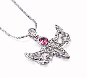 CDE Pink Angel Necklace embellished with Swarovski Crystals