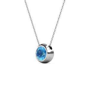 Destiny Moon December/Topaz Birthstone Necklace with Swarovski Crystals