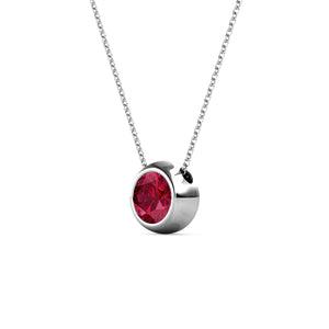 Destiny Moon January/Garnet Birthstone Necklace with Swarovski Crystals