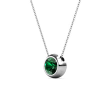 Load image into Gallery viewer, Destiny Moon May/Emerald Birthstone Necklace with Swarovski Crystals