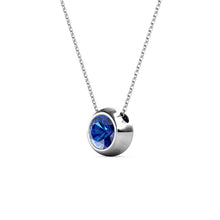 Load image into Gallery viewer, Destiny Moon September/Sapphire Birthstone Necklace with Swarovski Crystal