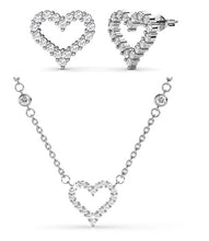 Load image into Gallery viewer, Destiny Jewellery Angels Heart Necklace and Earring set embellished with Swarovski crystals