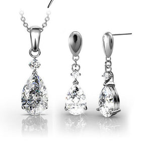 Destiny Jewellery Anne Crystal Drop Necklace and Earring Set embellished with Swarovski crystals
