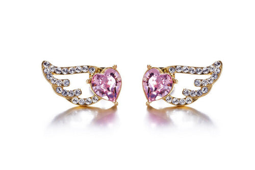 CDE Cupid Wing Earrings embellished with Swarovski crystals