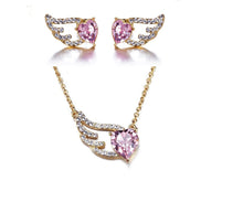Load image into Gallery viewer, Destiny Jewellery Cupid Wing Necklace and Earring set embellished with Swarovski crystals