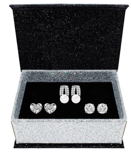 Destiny Jewellery Evelyn 3 pair earring set embellished with Swarovski crystals