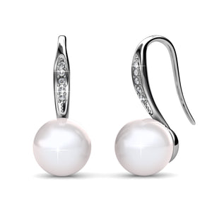 Destiny Jewellery Giselle Pearl Earring embellished with Swarovski crystals