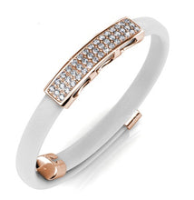Load image into Gallery viewer, Destiny Jewellery Jackie Bracelet embellished with Swarovski crystals -White/Rose Gold