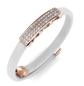 Destiny Jewellery Jackie Bracelet embellished with Swarovski crystals -White/Rose Gold
