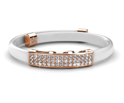 Destiny Jewellery Jackie Bracelet embellished with Swarovski crystals -White/Rose Gold