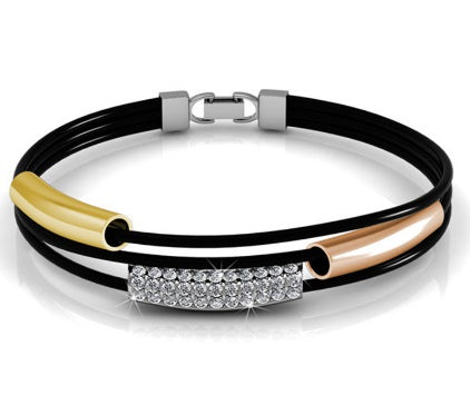 Destiny Jewellery Natalia Bracelet embellished with Swarovski crystals - Black
