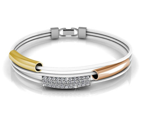 Destiny Jewellery Natalia Bracelet - White embellished with Swarovski crystals