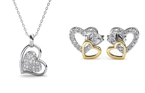 Destiny Jewellery Valentina Earring and Necklace Set embellished with Swarovski crystals