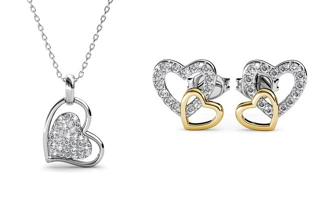Destiny Jewellery Valentina Earring and Necklace Set embellished with Swarovski crystals
