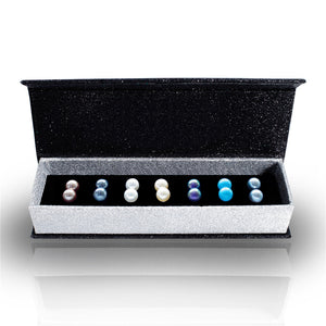 Destiny Jewellery Pearl 7 pair earring set embellished with Swarovski crystals