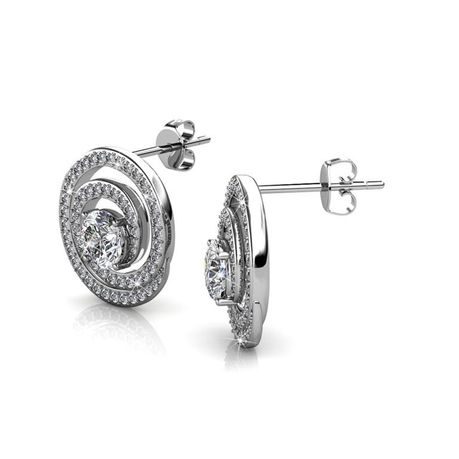 Destiny Willow Spiral Earrings with Swarovski Crystals
