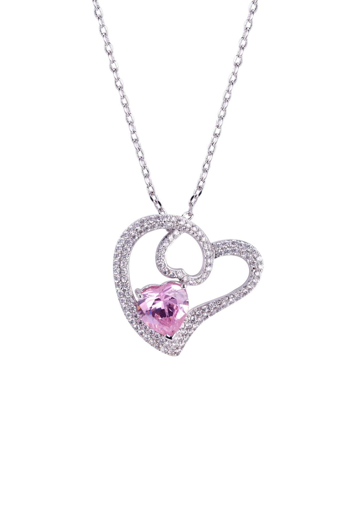 CDE S925 Sterling Silver Selena Heart necklace embellished with Swarovski Crystals