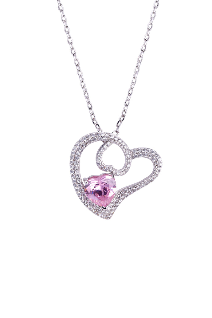 CDE S925 Sterling Silver Selena Heart necklace embellished with Swarovski Crystals
