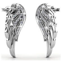 Load image into Gallery viewer, Destiny Angel wing earrings with Swarovski Crystals