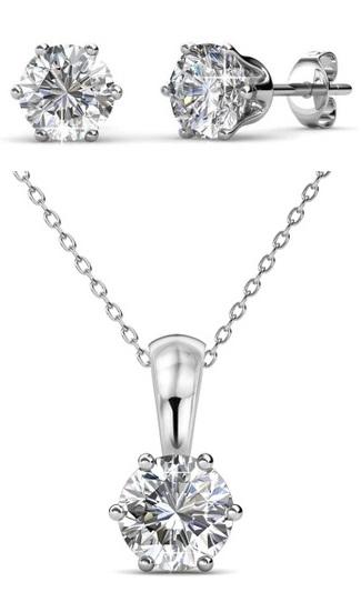 Destiny April Birth Set with Swarovski Crystals in 925 Sterling Silver