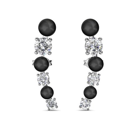 Destiny Ariana Earring with Swarovski Crystal - Black